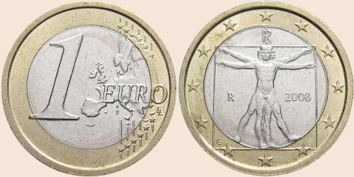 Münzkatalog-Online - Italien, 1 Euro, 2008